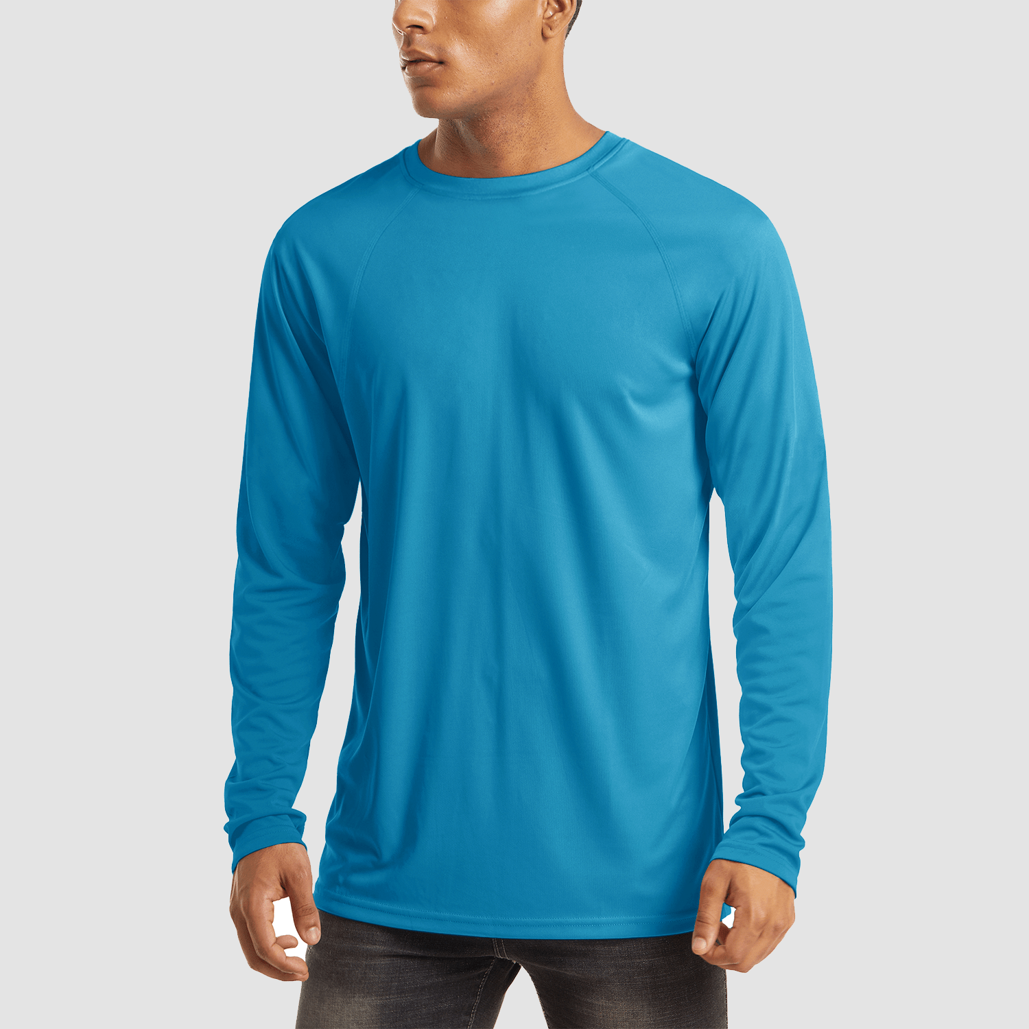 Blue Green Men's UPF 50+ Quick Dry Shirt - Sun Protection for Hiking - MAGCOMSEN #Color_Blue Green