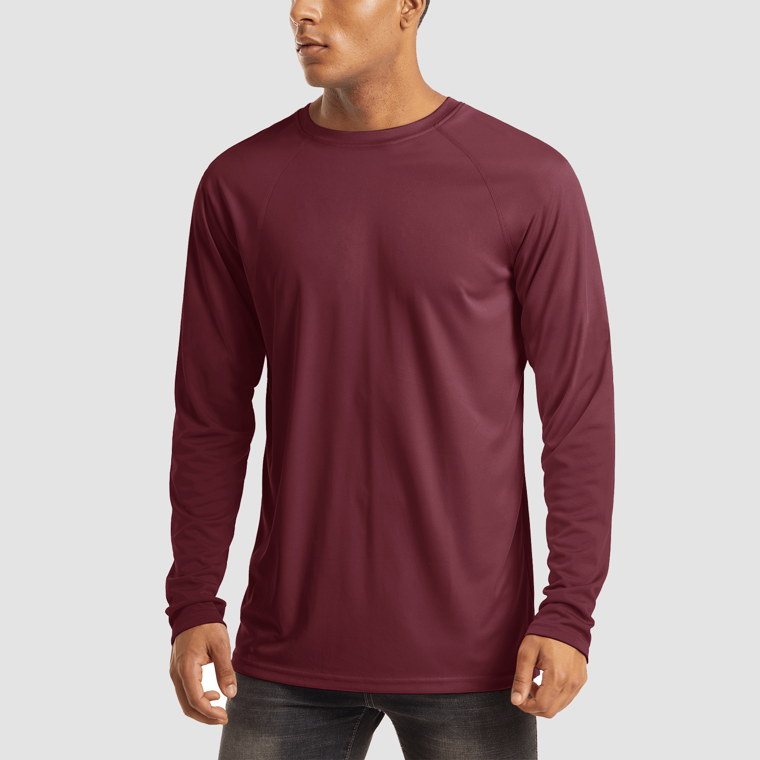 Wine Men's UPF 50+ Quick Dry Shirt - Sun Protection for Hiking - MAGCOMSEN #Color_Wine
