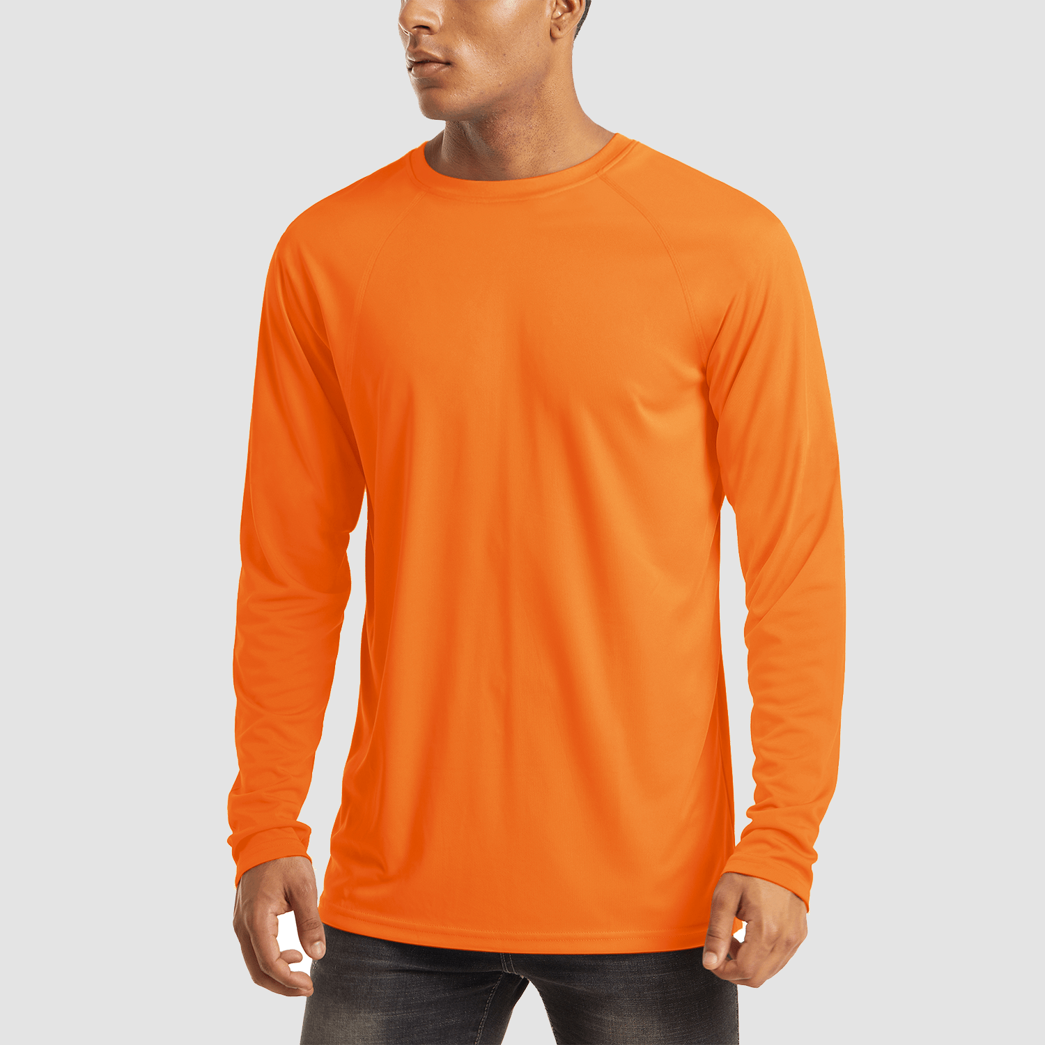 Orange Men's UPF 50+ Quick Dry Shirt - Sun Protection for Hiking - MAGCOMSEN #Color_Orange