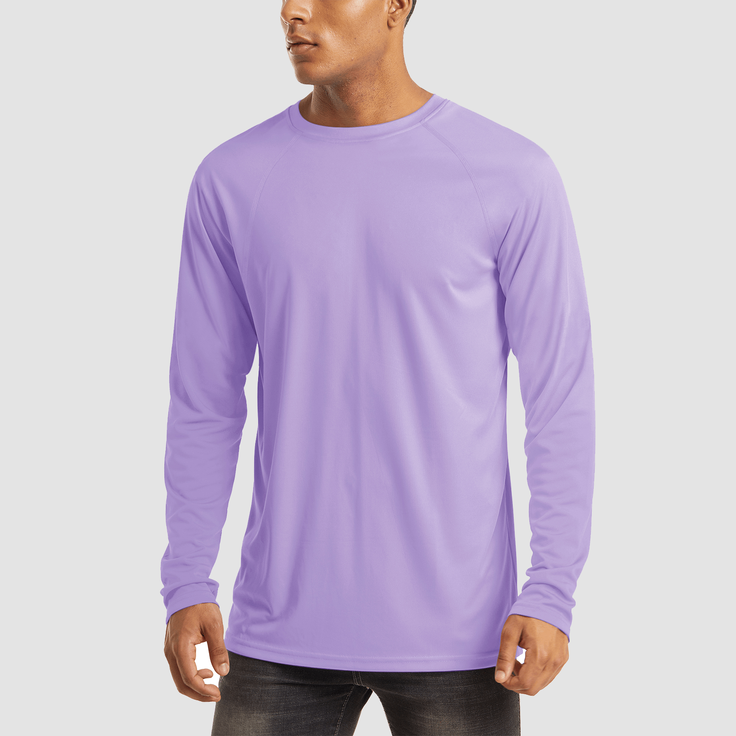 Light Purple Men's UPF 50+ Quick Dry Shirt - Sun Protection for Hiking - MAGCOMSEN #Color_Light Purple