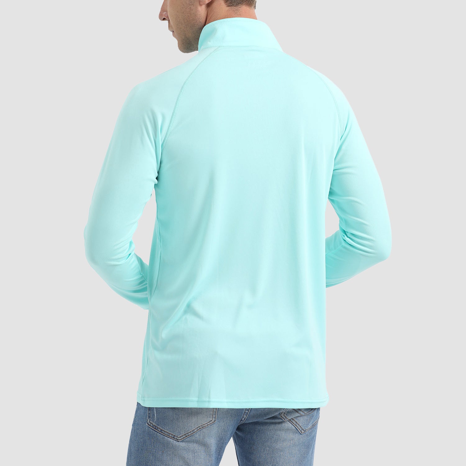 Men's UPF 50 Quick Dry Shirts 1/4 Zip Breathable Long Sleeve Shirts for Outdoor Sports