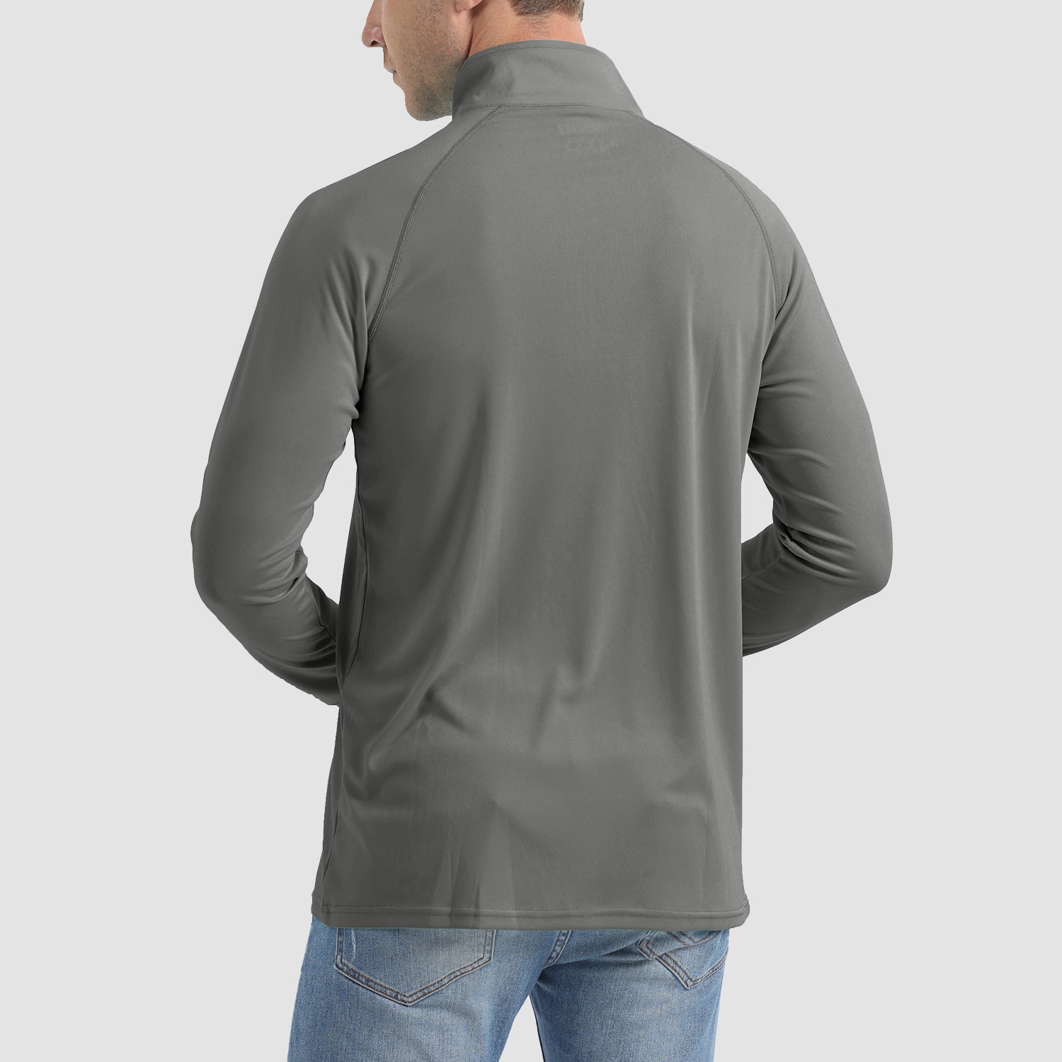 Men's UPF 50 Quick Dry Shirts 1/4 Zip Breathable Long Sleeve Shirts for Outdoor Sports