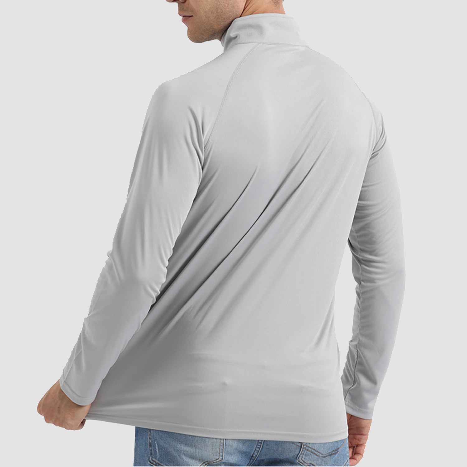 Men's UPF 50 Quick Dry Shirts 1/4 Zip Breathable Long Sleeve Shirts for Outdoor Sports