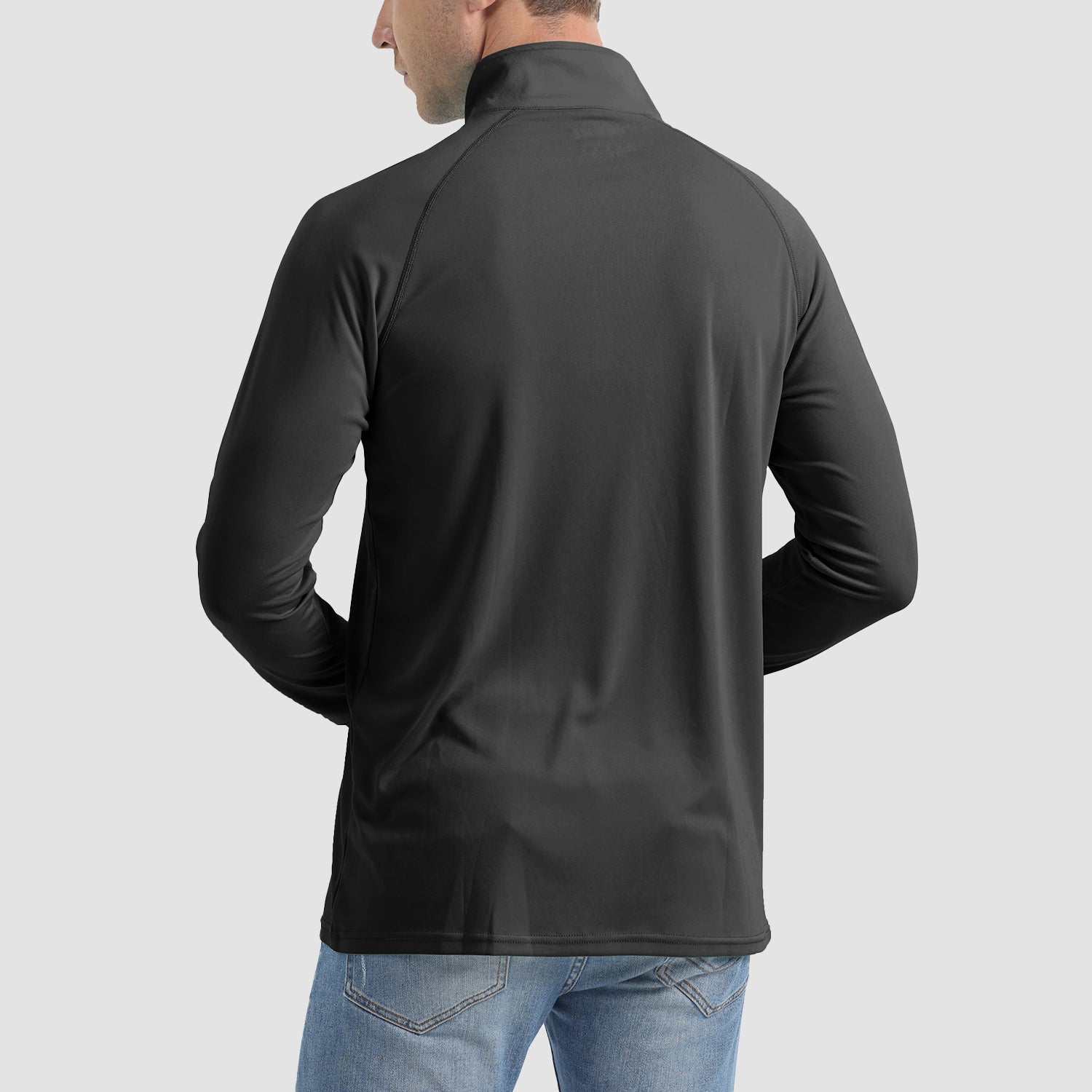 Men's UPF 50 Quick Dry Shirts 1/4 Zip Breathable Long Sleeve Shirts for Outdoor Sports