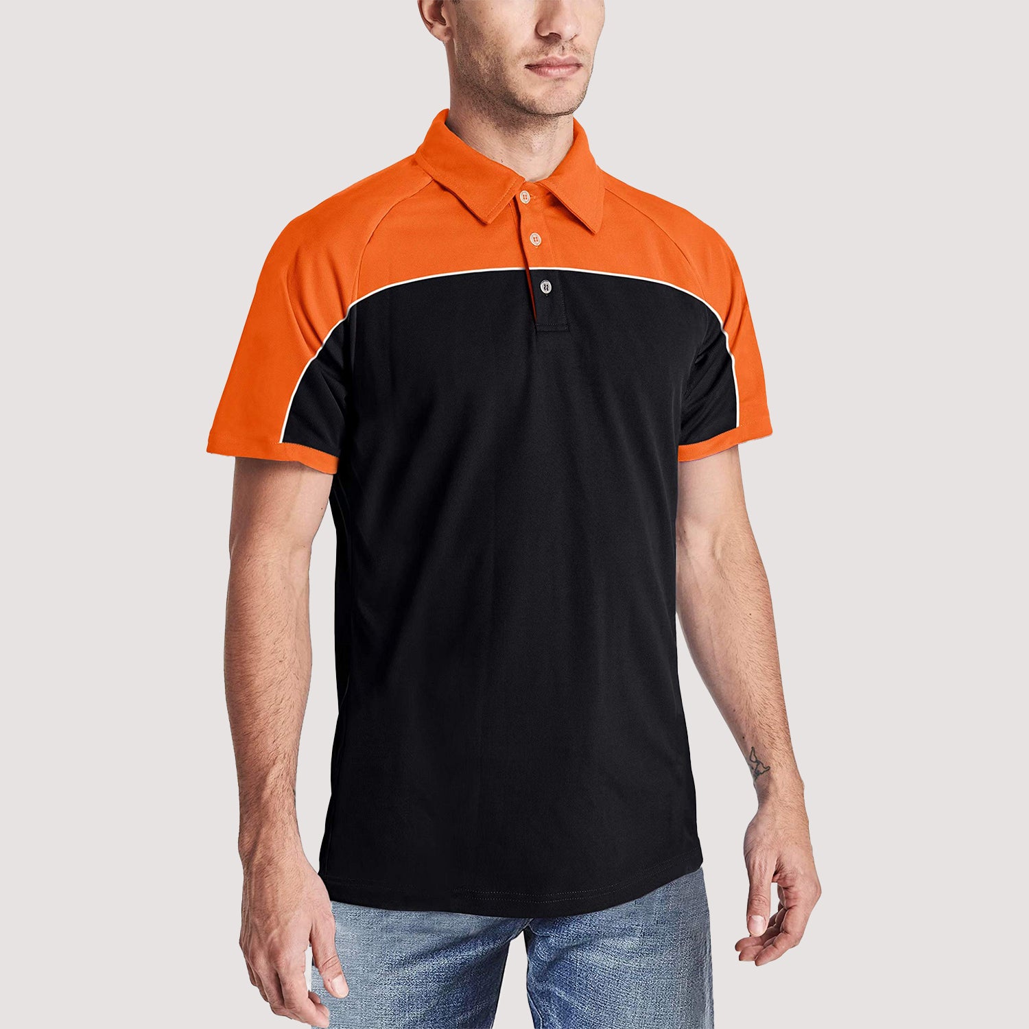 Men's Outdoor Golf Polo Shirts Short Sleeve 3 Button Quick Dry Casucal Polo T-Shirts