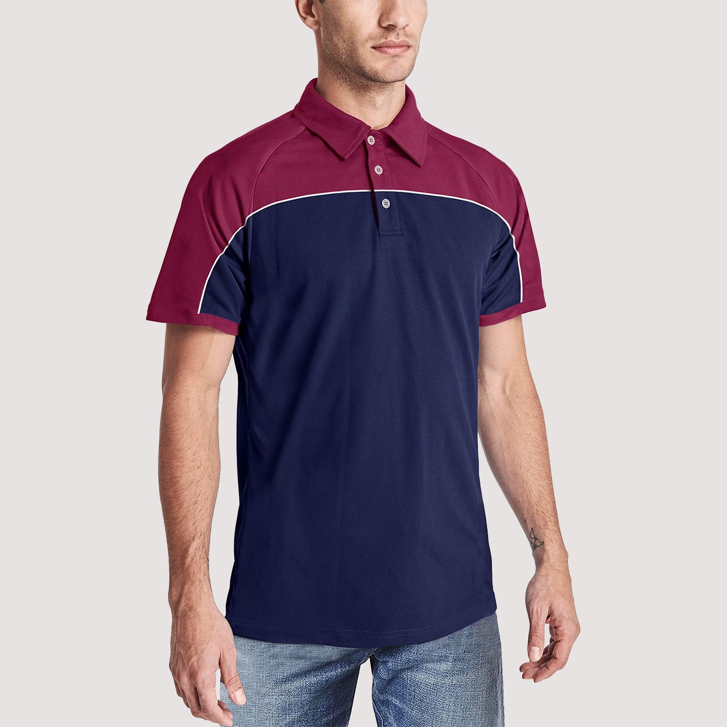 Men's Outdoor Golf Polo Shirts Short Sleeve 3 Button Quick Dry Casucal Polo T-Shirts