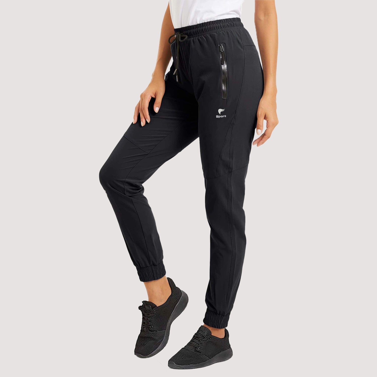 Women's Quick Dry Joggers Running Pants with 2 Zipper Pockets Sweatpants for Workout, Gym, Hiking