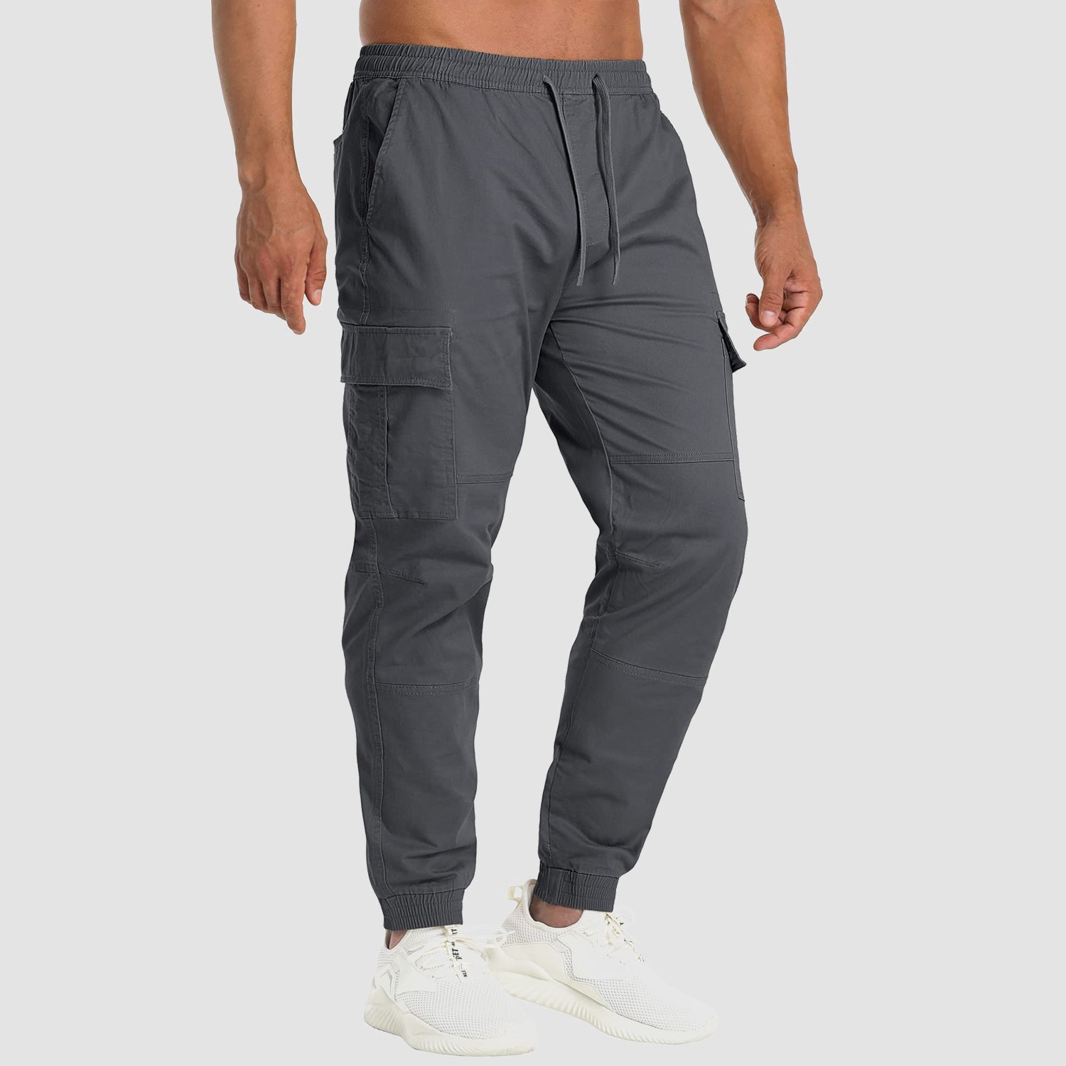 Men's Cargo Pants Elastic Waist Hiking Ripstop Outdoor Casual Fishing Pant with 5 Pockets
