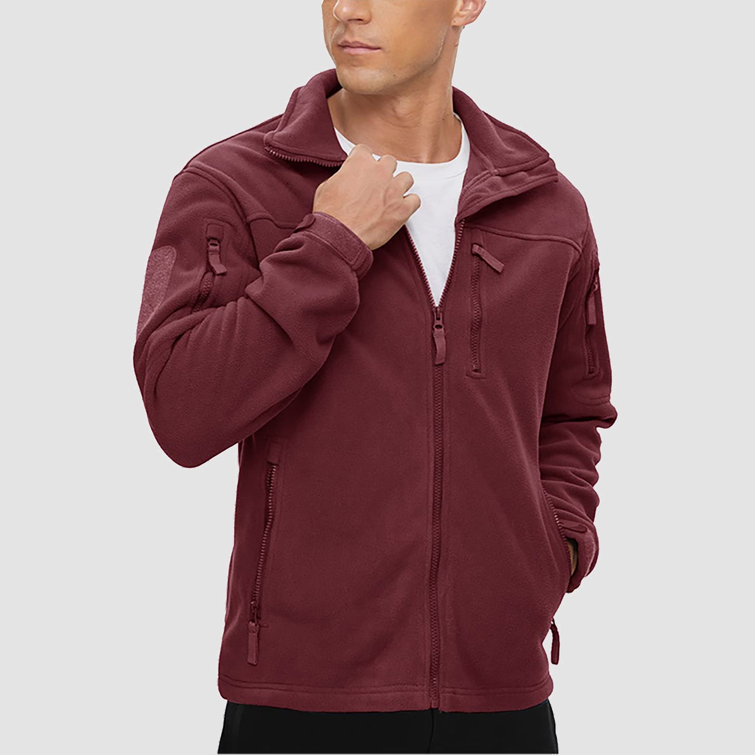 Men's Fleece Tactical Jacket Stand Collar Military Field Jackets - MAGCOMSEN