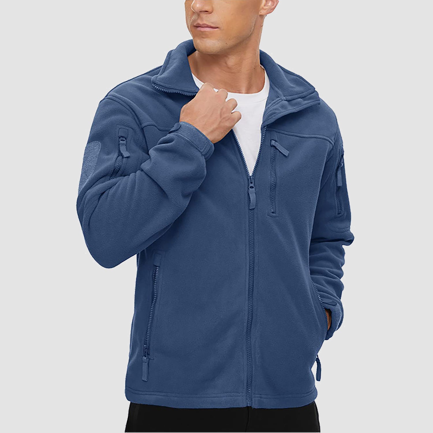 Men's Fleece Tactical Jacket Stand Collar Military Field Jackets - MAGCOMSEN