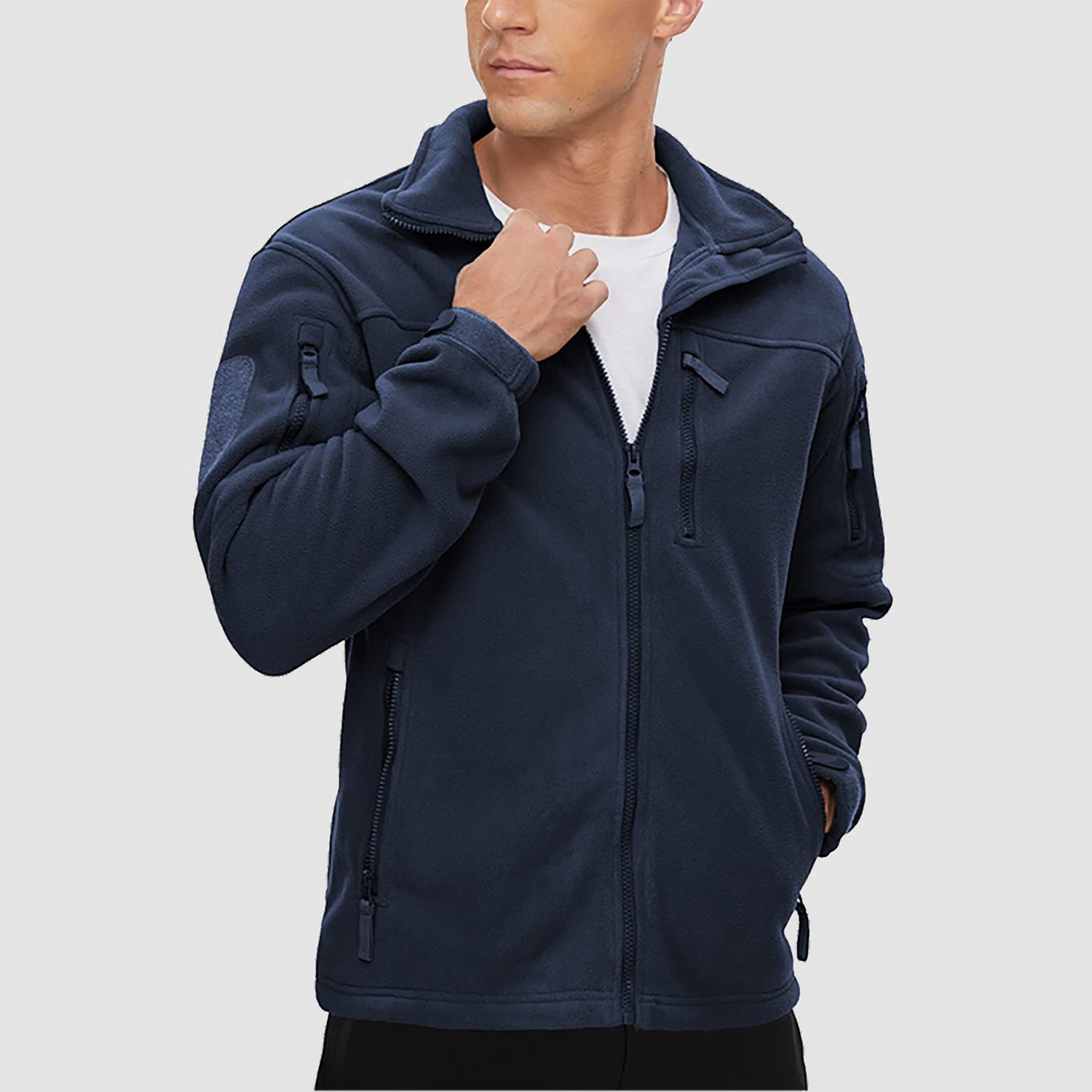 Men's Fleece Tactical Jacket Stand Collar Military Field Jackets - MAGCOMSEN