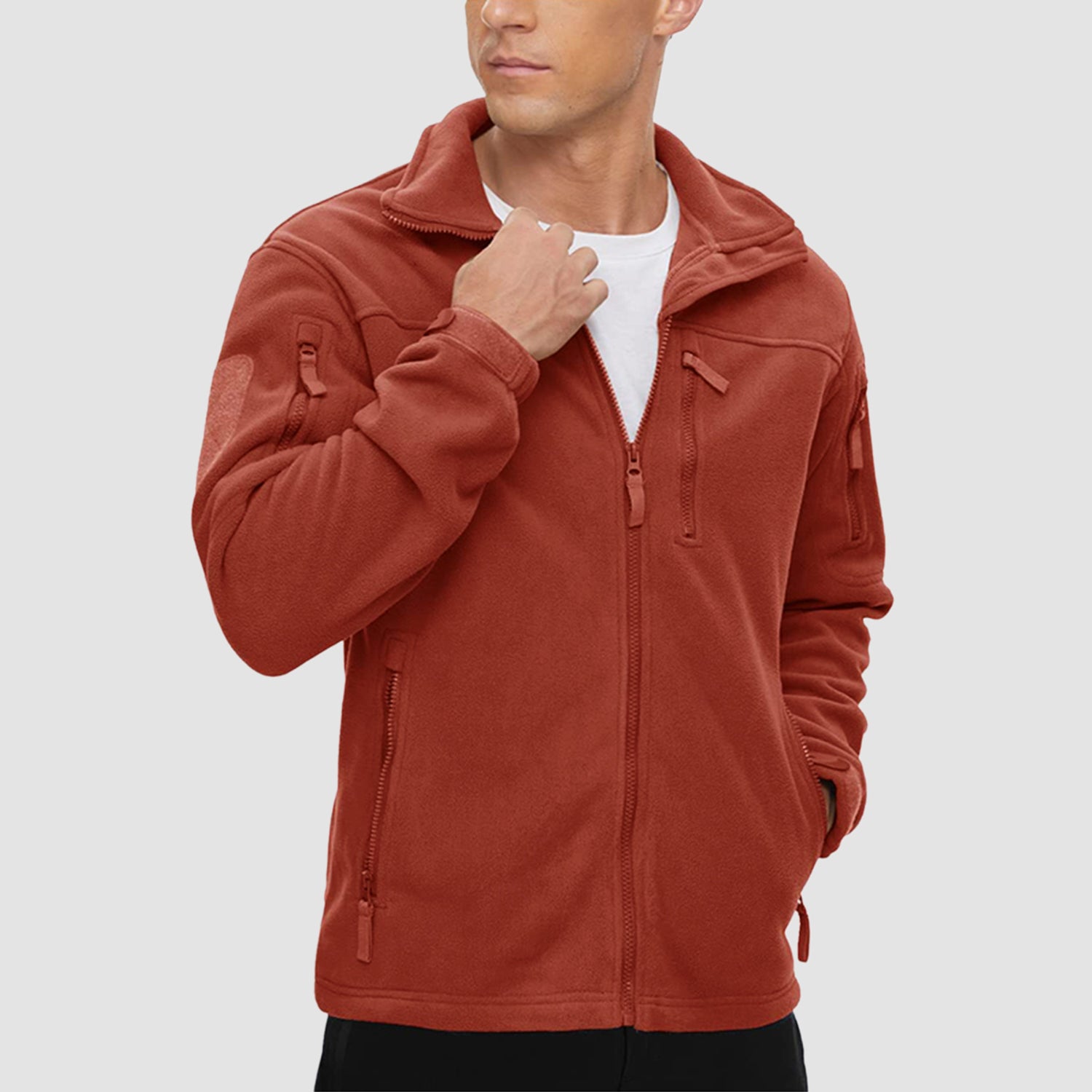 Men's Fleece Tactical Jacket Stand Collar Military Field Jackets - MAGCOMSEN