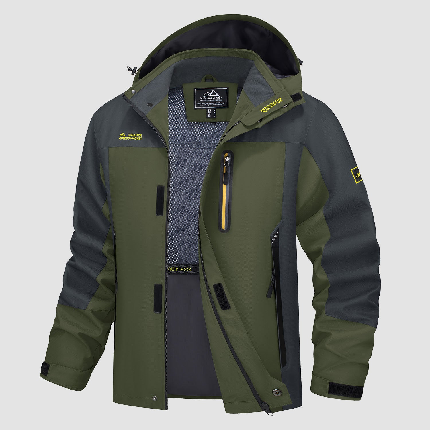 Men's Hooded Jacket Waterproof Windbreaker Coat for Outdoors - MAGCOMSEN