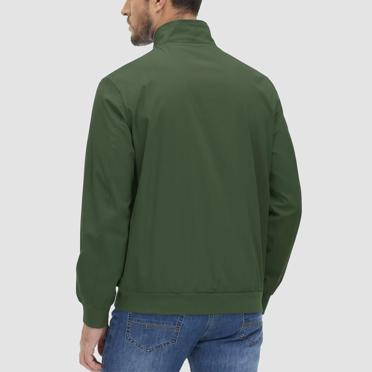 Men's Jacket Stand Collar Lightweight Windproof Outwear - MAGCOMSEN