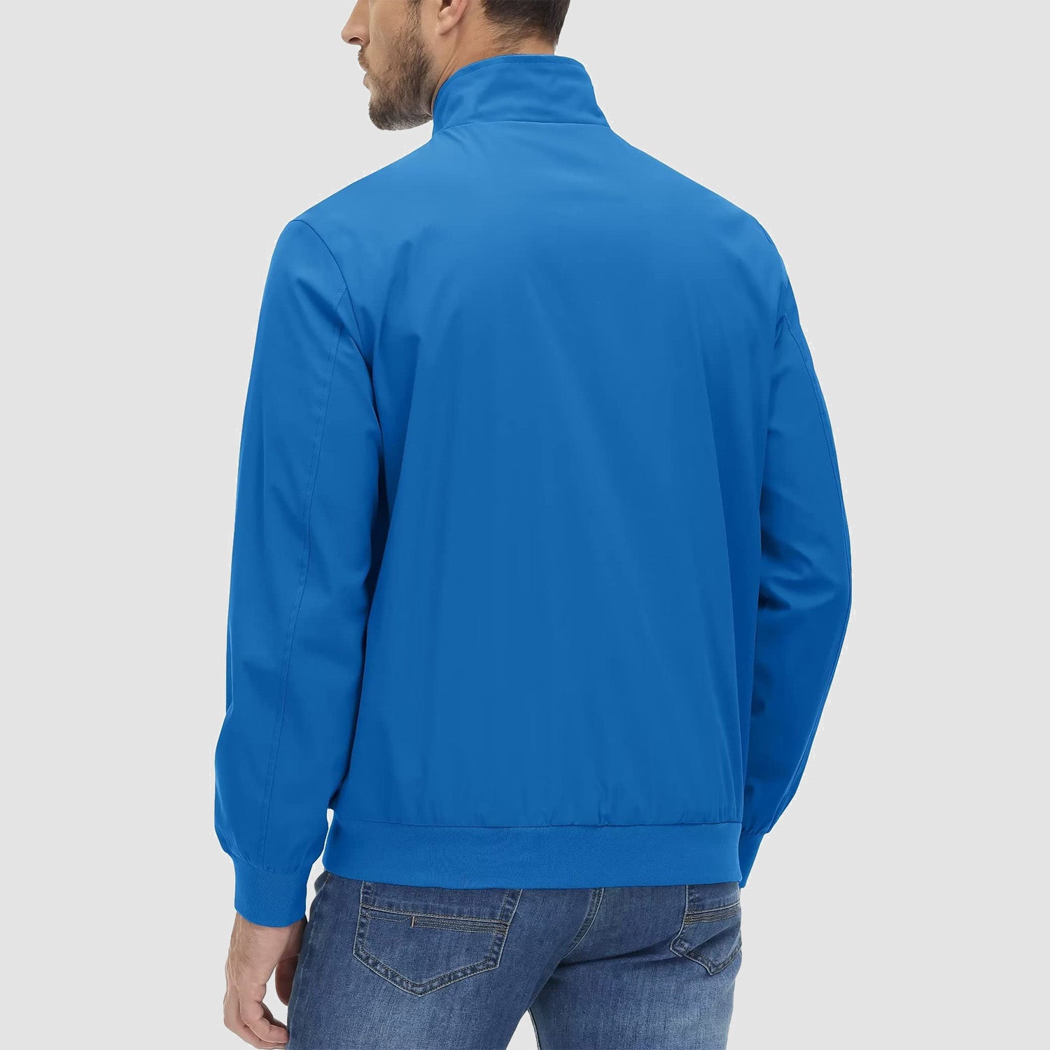 Men's Jacket Stand Collar Lightweight Windproof Outwear - MAGCOMSEN