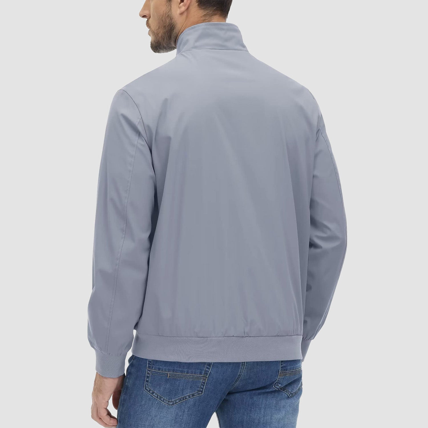 Men's Jacket Stand Collar Lightweight Windproof Outwear - MAGCOMSEN