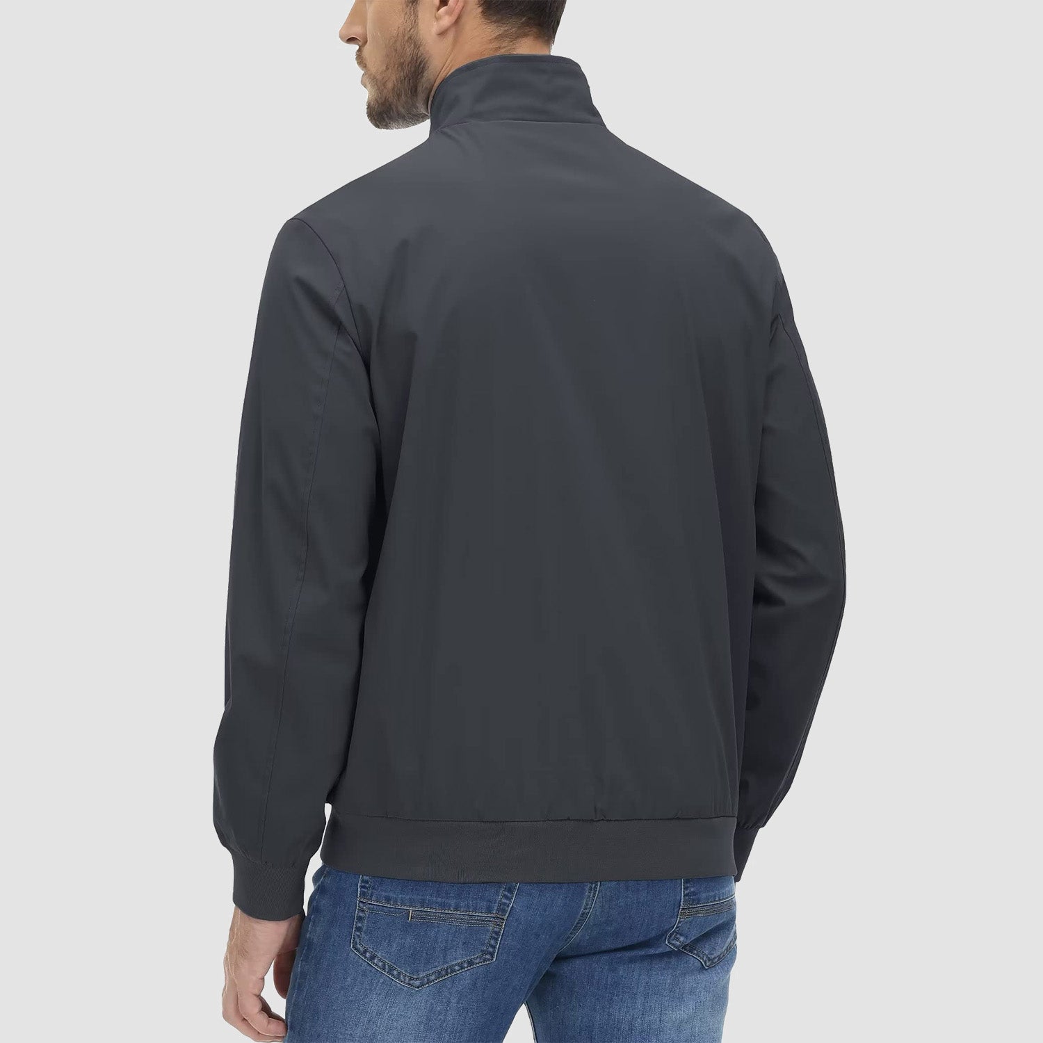 Men's Jacket Stand Collar Lightweight Windproof Outwear - MAGCOMSEN