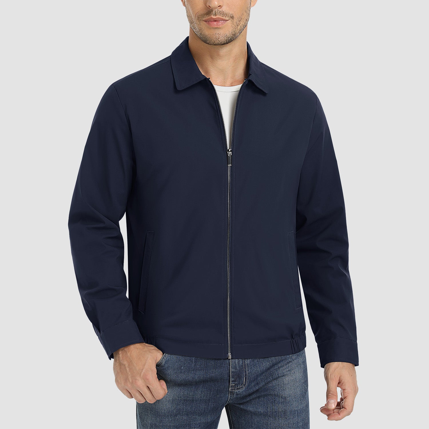 Men's Lightweight Jacket Casual Laydown Collar Jacket - MAGCOMSEN