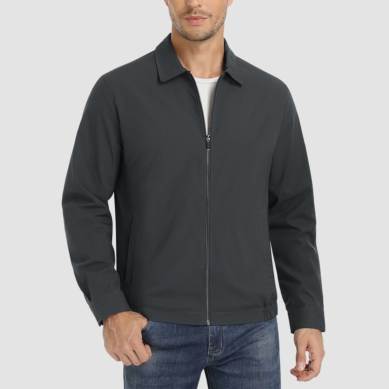 Men's Lightweight Jacket Casual Laydown Collar Jacket - MAGCOMSEN