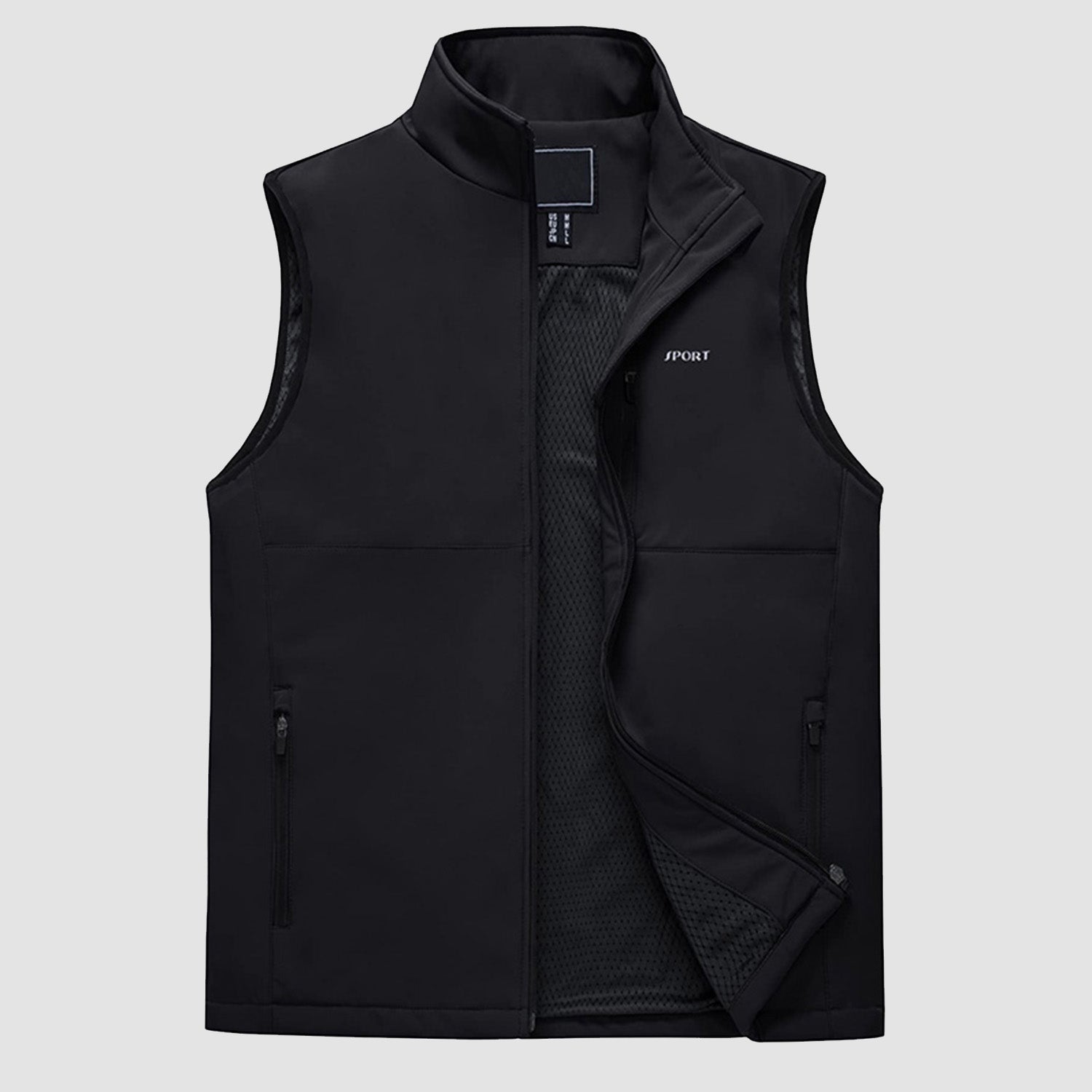 Men's Lightweight Vest Windproof Sleeveless Jacket Outdoor Hiking Camping Fishing Photography Gilet with Zip Pockets