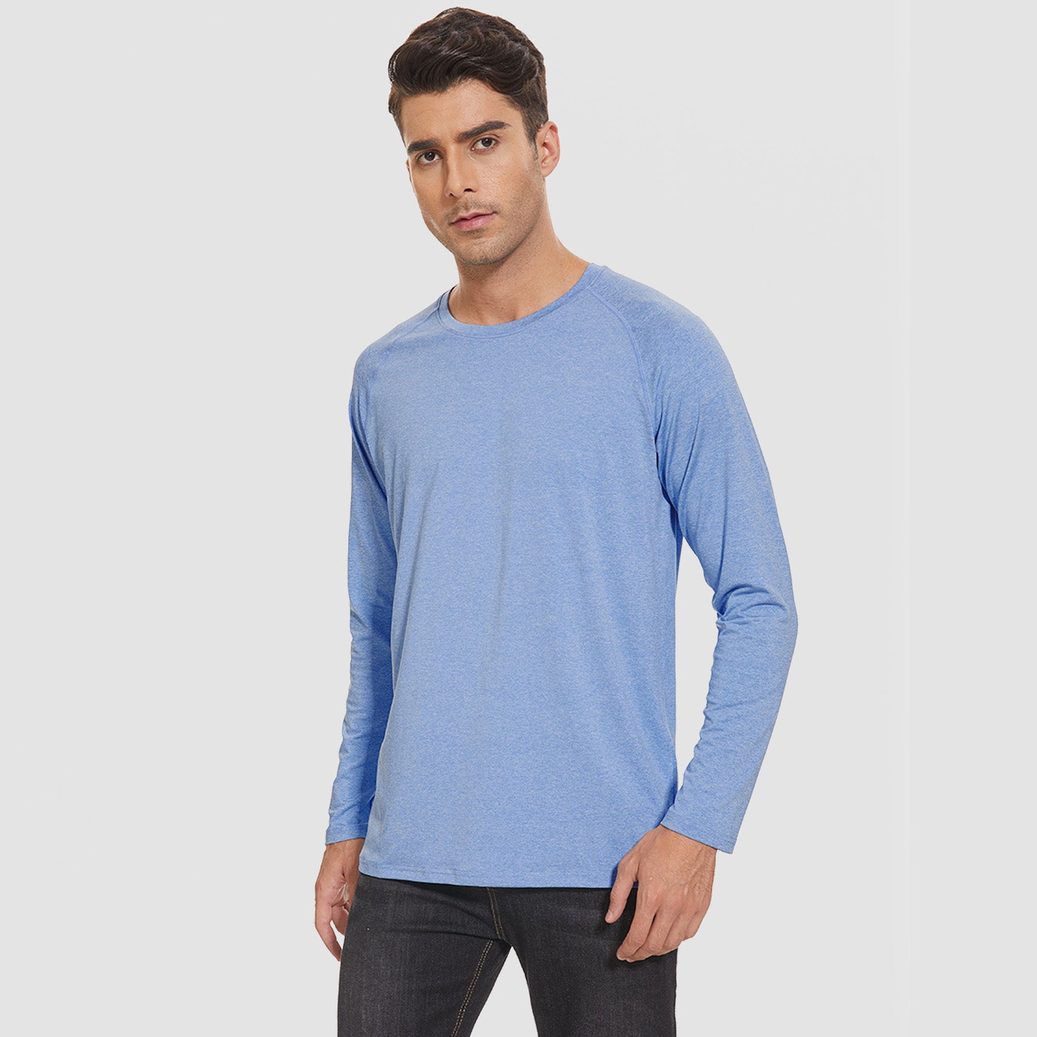 Men's Long Sleeve Shirts UPF 50+ UV Sun Protection Athletic Shirts for Hiking Running Workout Rash Guard