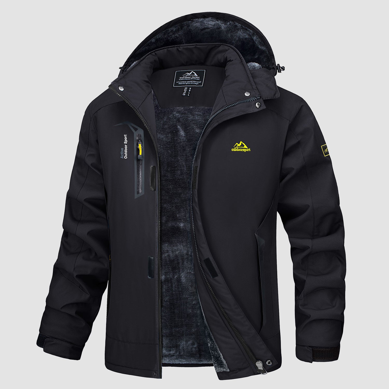 KUTOOK Windjack Heren Waterdicht Softshell Jas Winter met Afneembare KUTOOK Windjack Heren Waterdicht Softshell Jas Winter met Afneembare