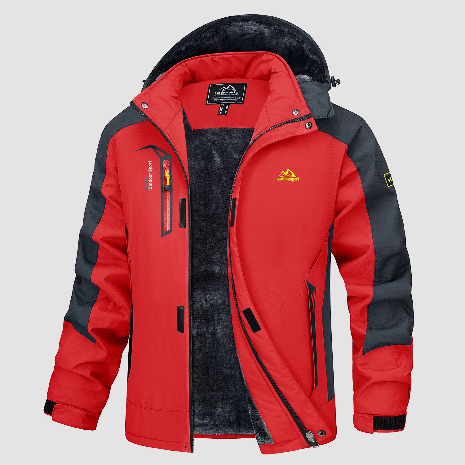 Men's Warm Fleece Jackets Waterproof Snow Parka Coats - MAGCOMSEN