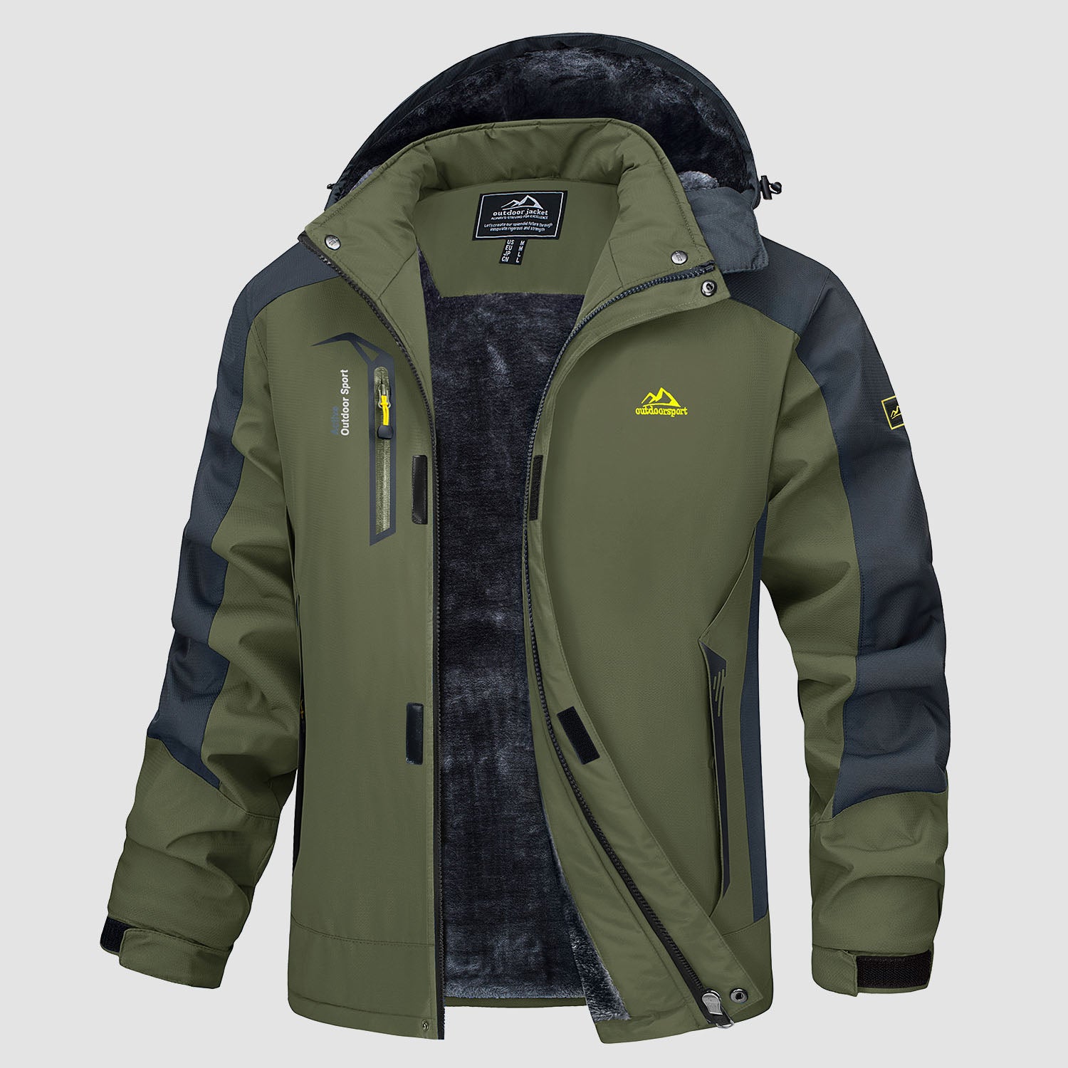 Men's Warm Fleece Jackets Waterproof Snow Parka Coats - MAGCOMSEN