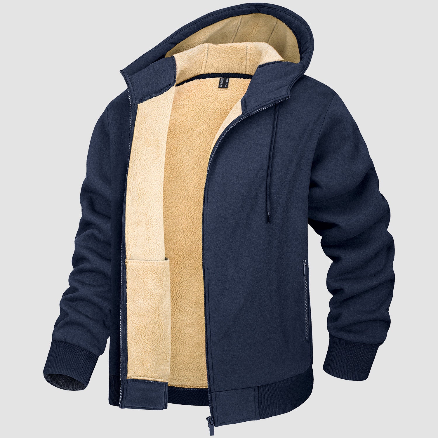 Men's Zipper Hoodie Jacket Fleece Lined Warm Jacket for Winter - MAGCOMSEN