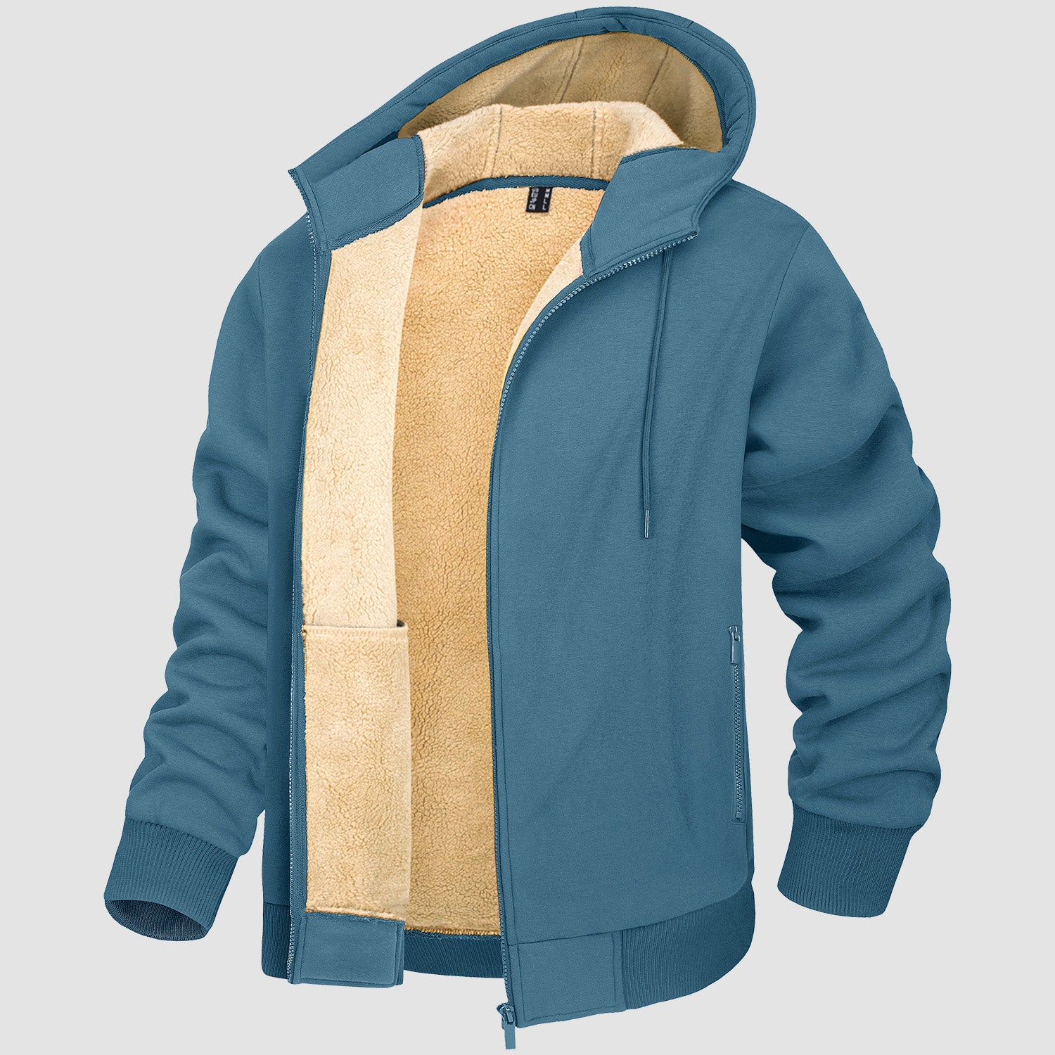 Men's Zipper Hoodie Jacket Fleece Lined Warm Jacket for Winter - MAGCOMSEN