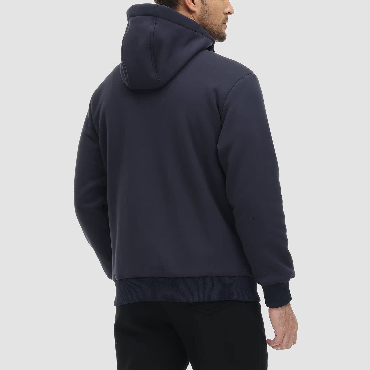 Men's Zipper Hoodie Jacket Fleece Lined Warm Jacket for Winter - MAGCOMSEN