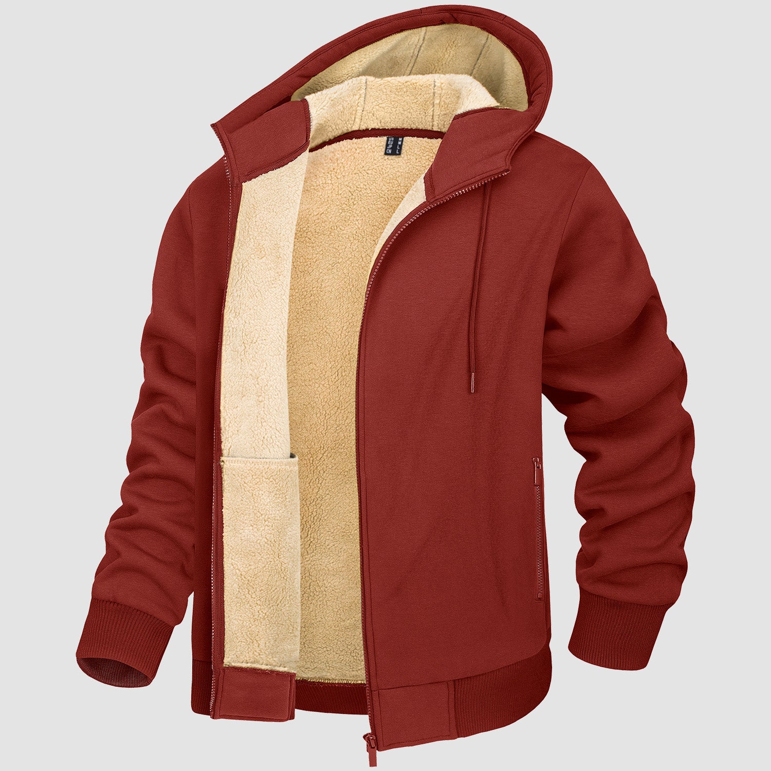 Men's Zipper Hoodie Jacket Fleece Lined Warm Jacket for Winter - MAGCOMSEN