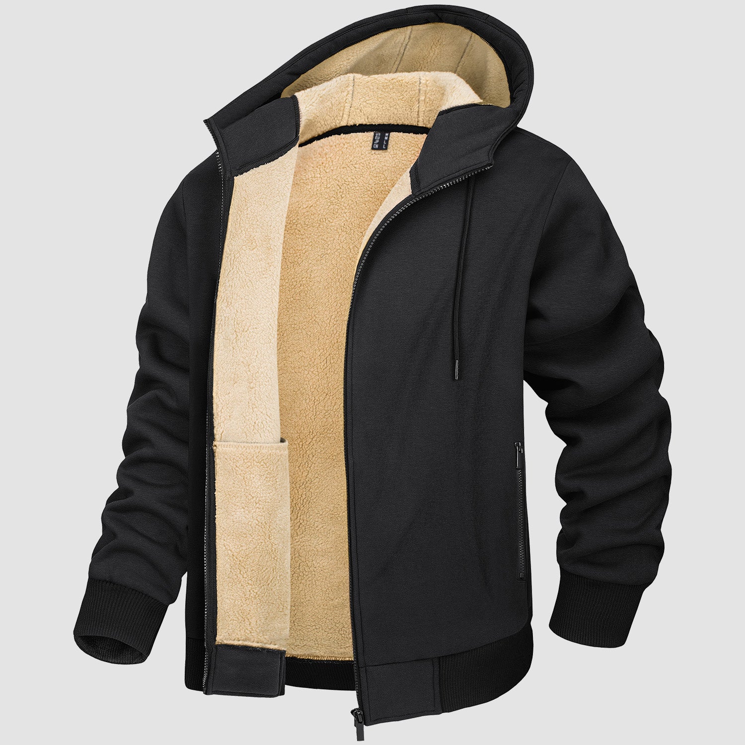 Men's Zipper Hoodie Jacket Fleece Lined Warm Jacket for Winter - MAGCOMSEN