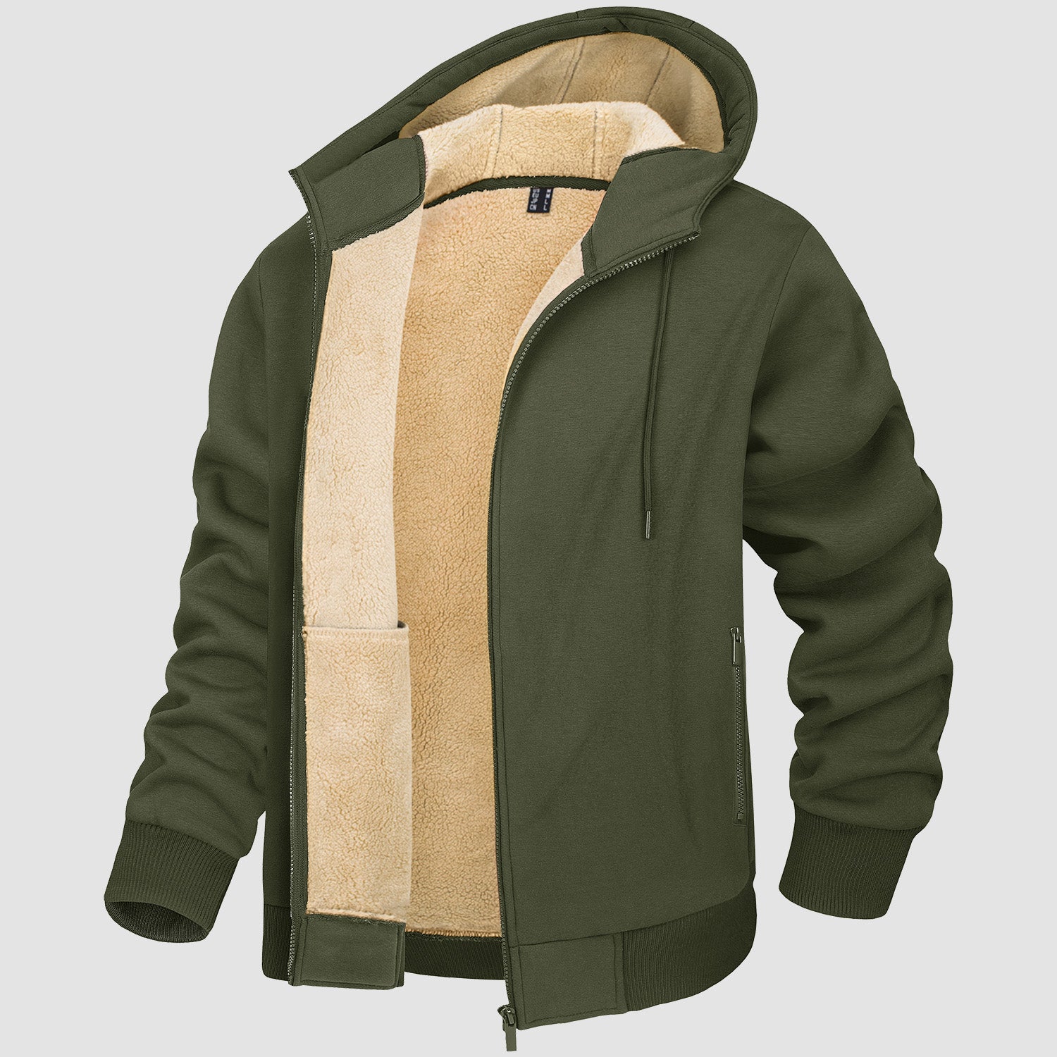 Men's Zipper Hoodie Jacket Fleece Lined Warm Jacket for Winter - MAGCOMSEN