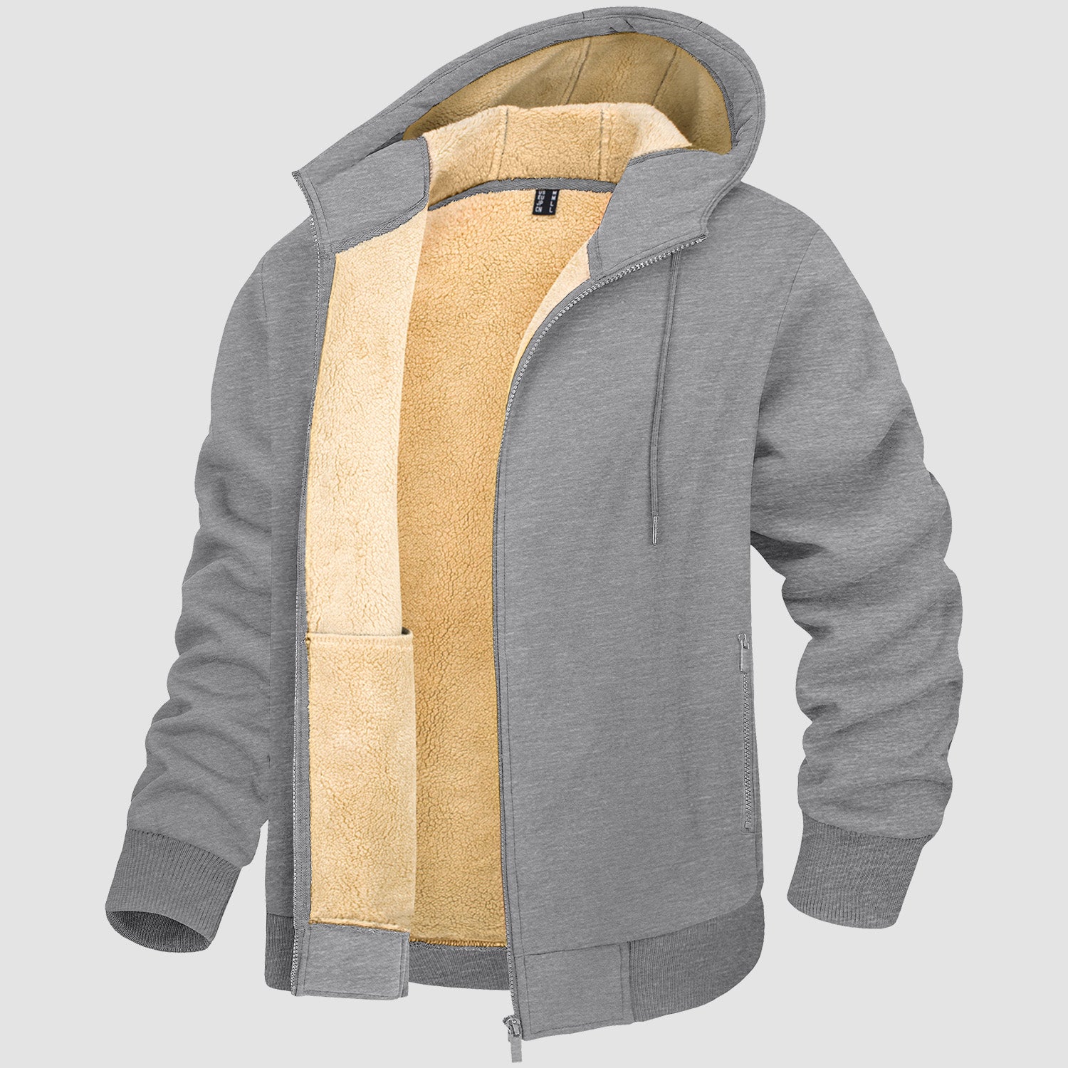 Men's Zipper Hoodie Jacket Fleece Lined Warm Jacket for Winter - MAGCOMSEN