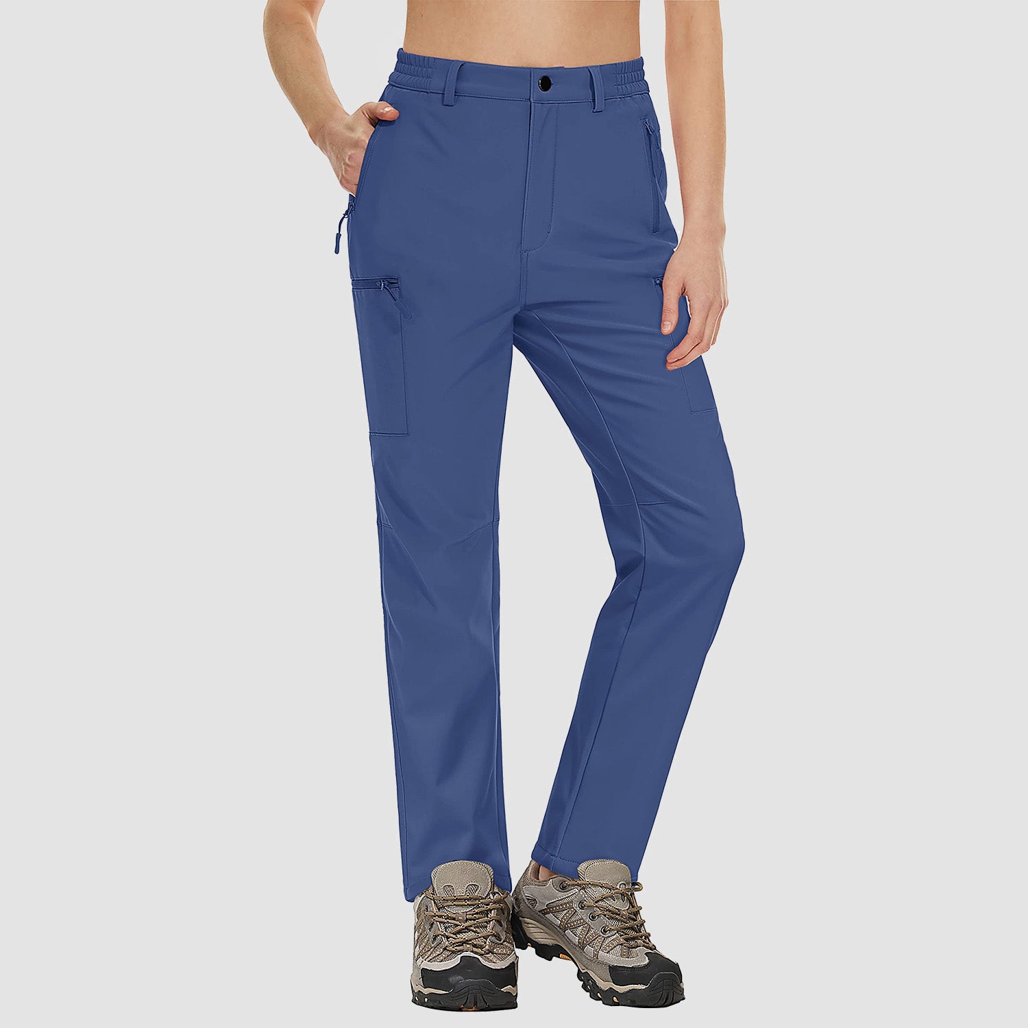 Women's Waterproof Fleece-Lined Ski Hiking Pants with Pockets