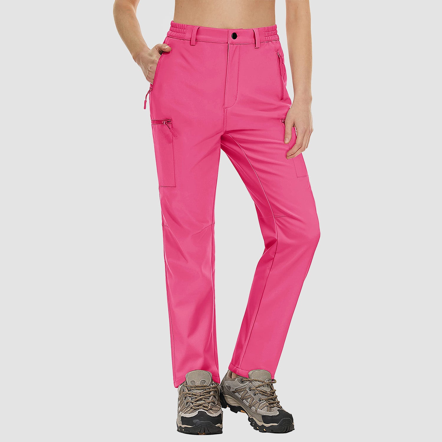 Women's Waterproof Fleece-Lined Ski Hiking Pants with Pockets