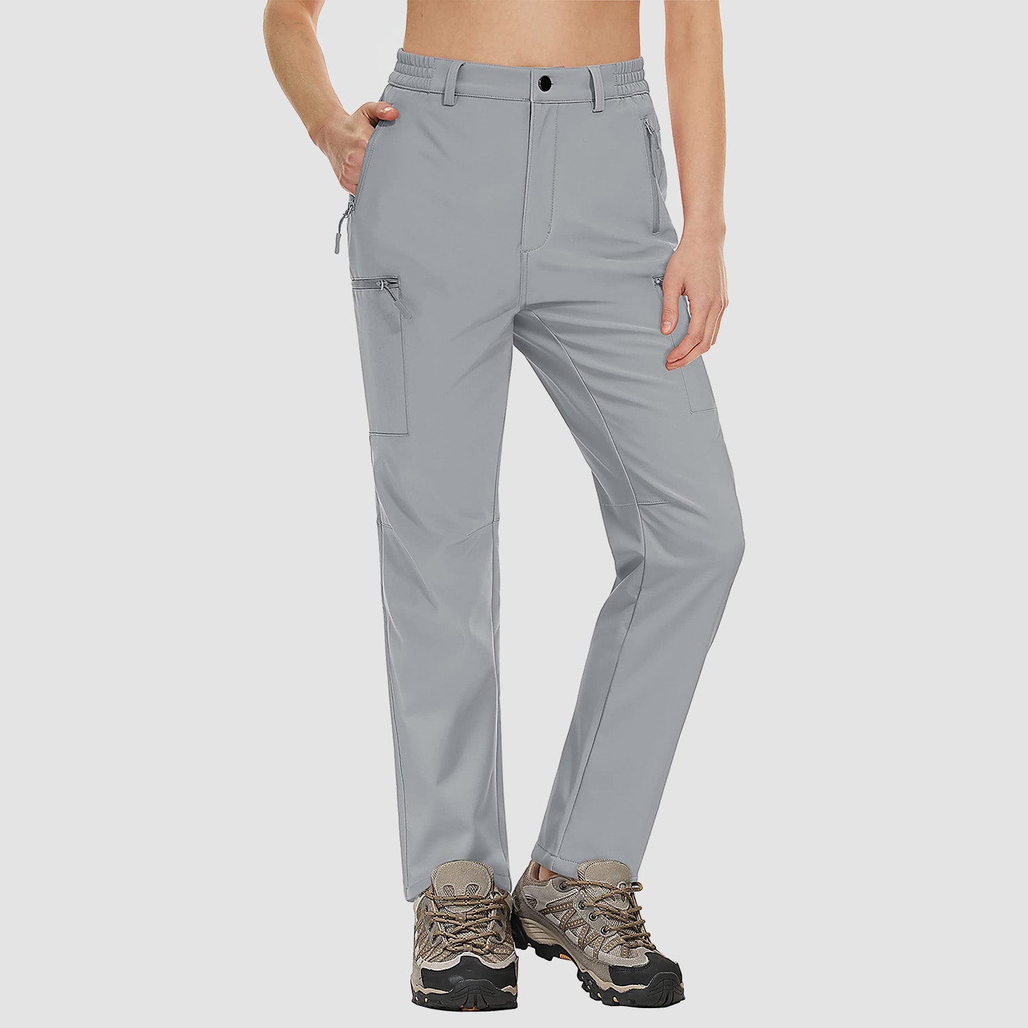 Women's Waterproof Fleece-Lined Ski Hiking Pants with Pockets