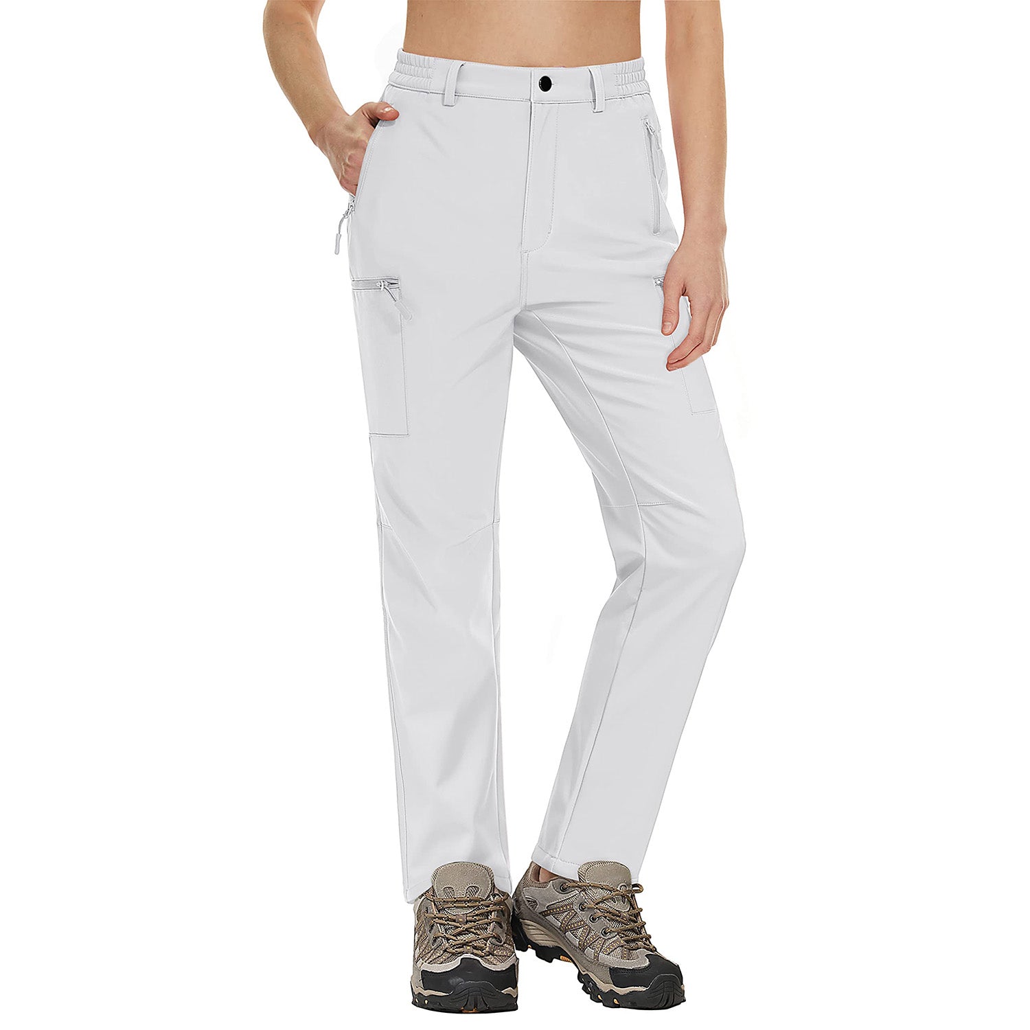 Women's Waterproof Fleece-Lined Ski Hiking Pants with Pockets