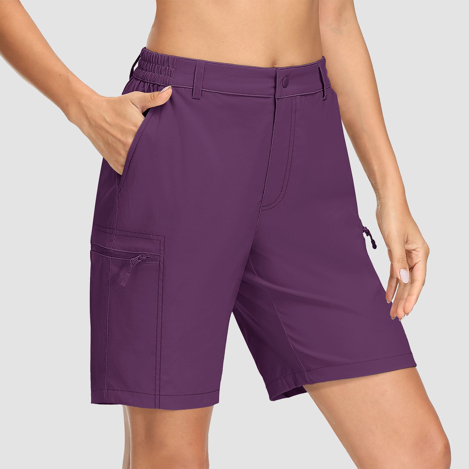 Women's Hiking Shorts with 5 Pockets Water-Resistant Ripstop Cargo Shorts Quick Dry - MAGCOMSEN