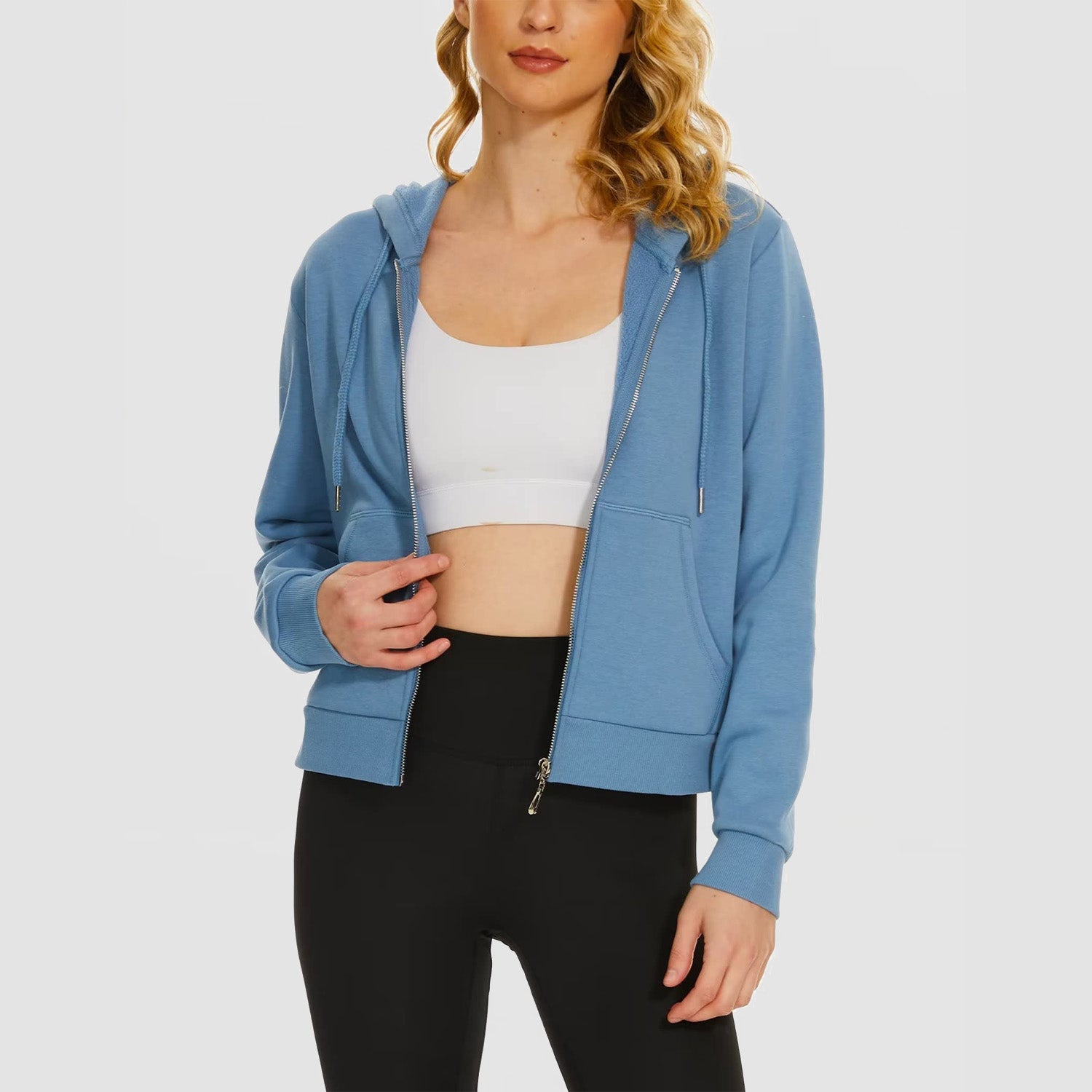 Women's Hoodie Jacket Fleece Lined Crop Tops Full Zip Hoodie For Winter - MAGCOMSEN