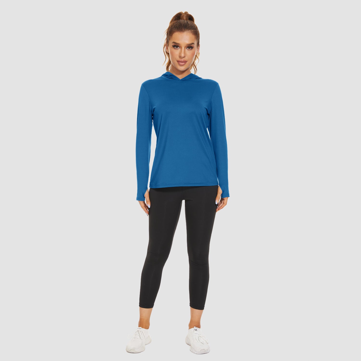 Women's Hoodie Shirts UPF 50+ Sun Protection Long Sleeve UV Shirt Fishing Hiking Athletic Shirts with Thumb Hole