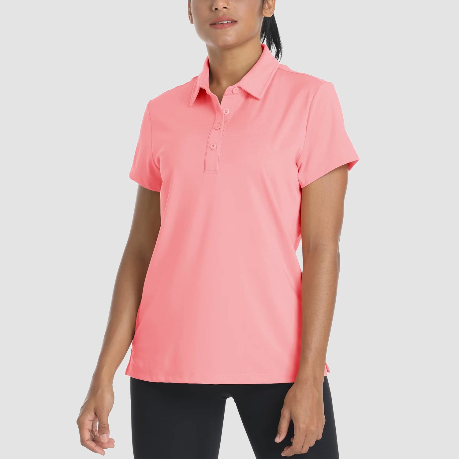 Women's Polo Shirts 4 Buttons Casual T-Shirts Quick Dry Short Sleeve Golf Shirt