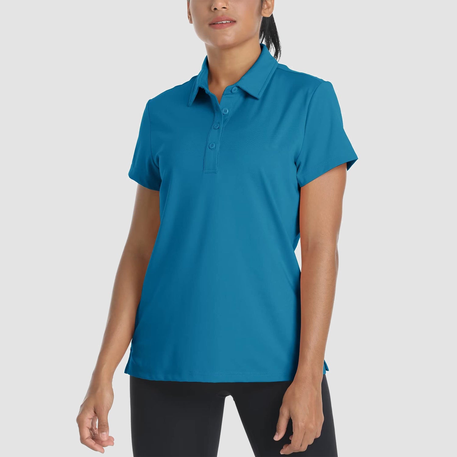 Women's Polo Shirts 4 Buttons Casual T-Shirts Quick Dry Short Sleeve Golf Shirt