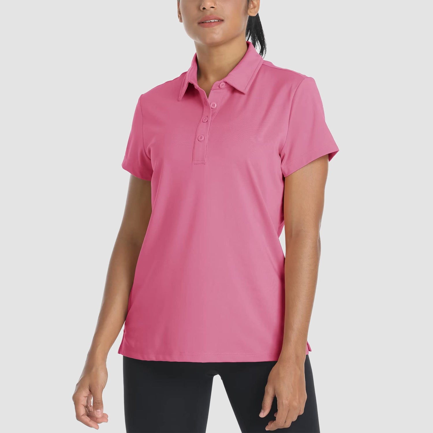 Women's Polo Shirts 4 Buttons Casual T-Shirts Quick Dry Short Sleeve Golf Shirt