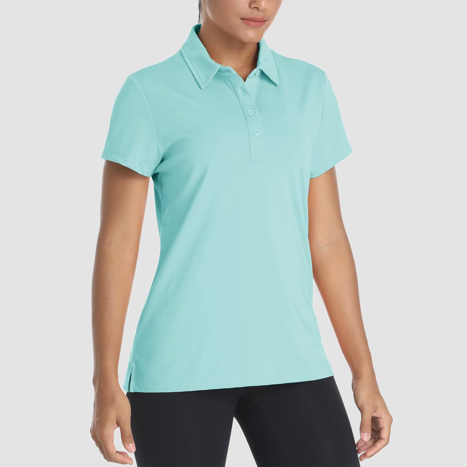 Women's Polo Shirts 4 Buttons Casual T-Shirts Quick Dry Short Sleeve Golf Shirt
