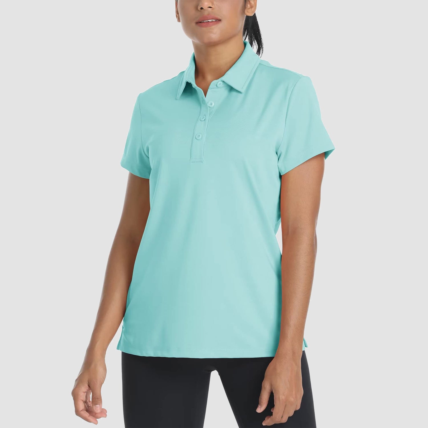 Women's Polo Shirts 4 Buttons Casual T-Shirts Quick Dry Short Sleeve Golf Shirt