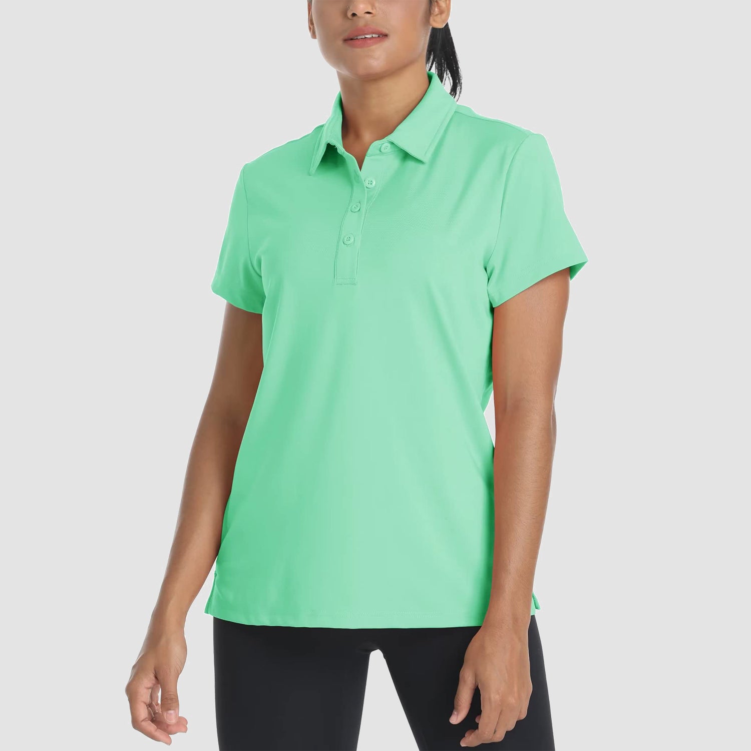 Women's Polo Shirts 4 Buttons Casual T-Shirts Quick Dry Short Sleeve Golf Shirt