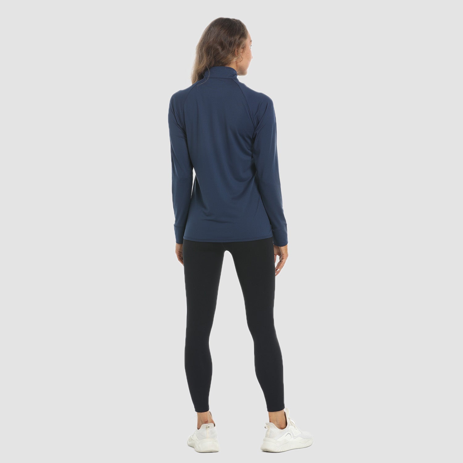 Navy Women's UPF 50+ Sun Protection Tennis Jacket Long Sleeve - MAGCOMSEN #Color_Navy